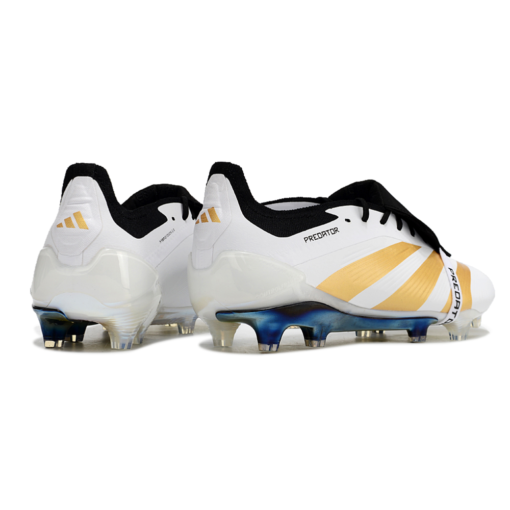 Chuteira Campo Adidas Predator FT 30 Elite FG Branca, Dourada e Preta