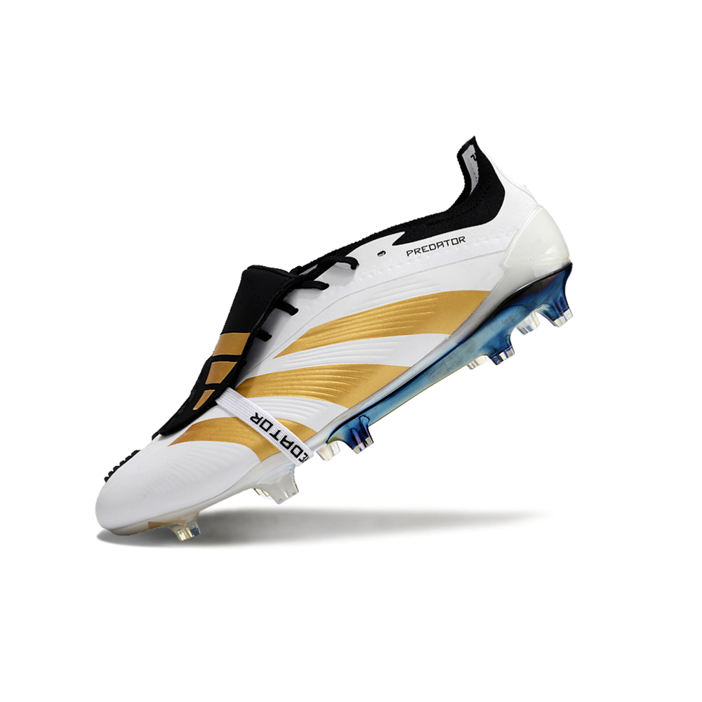 Chuteira Campo Adidas Predator FT 30 Elite FG Branca, Dourada e Preta