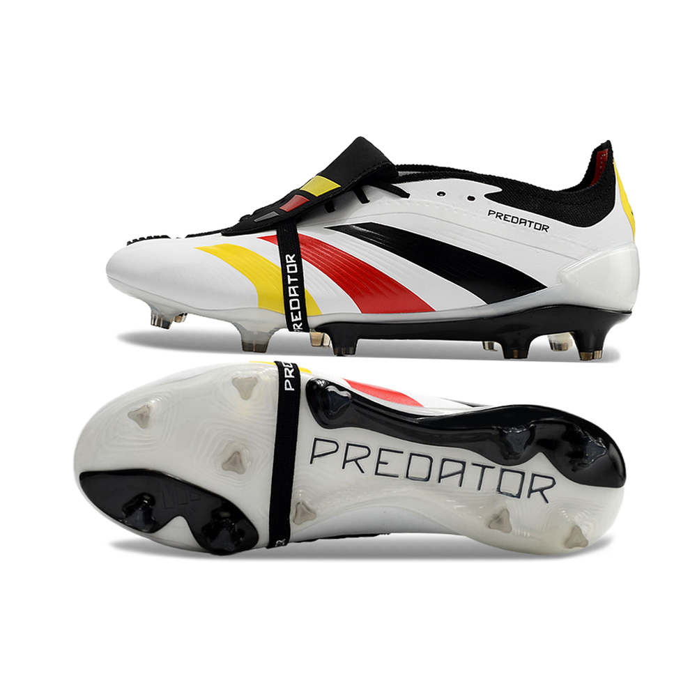 Chuteira Campo Adidas Predator FT 30 Elite FG Branca, Preto, Vermelho e Amarelo