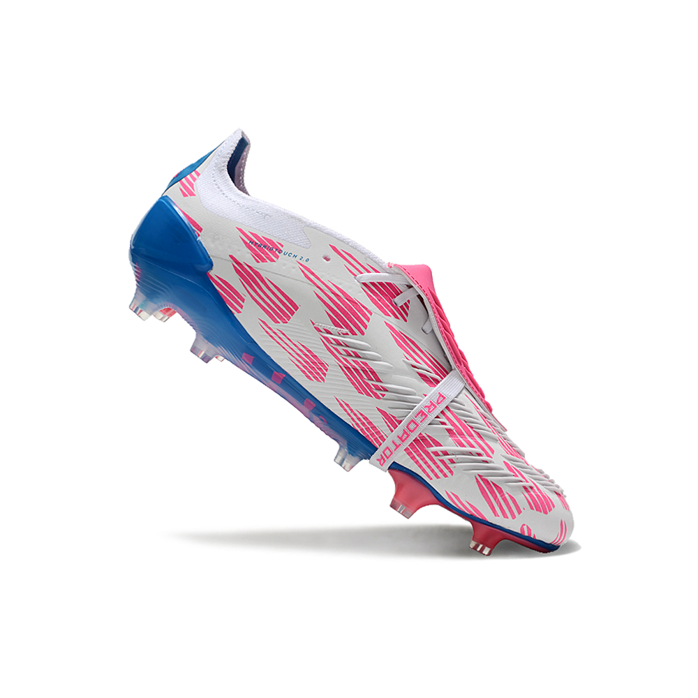 Chuteira Campo Adidas Predator FT 30 Elite FG Branca, Rosa e Azul 