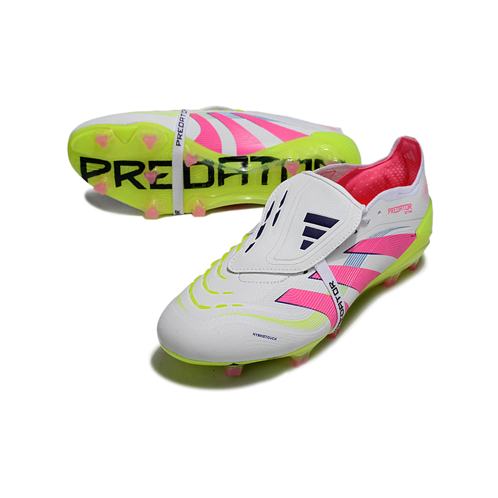Chuteira Campo Adidas Predator FT 30 Elite FG Branco, Rosa e Verde 