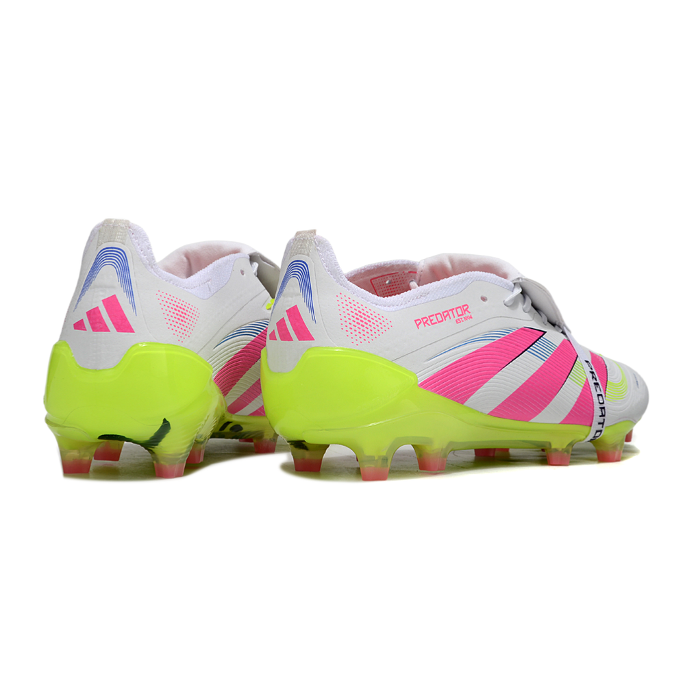 Chuteira Campo Adidas Predator FT 30 Elite FG Branco, Rosa e Verde 