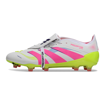 Chuteira Campo Adidas Predator FT 30 Elite FG Branco, Rosa e Verde 
