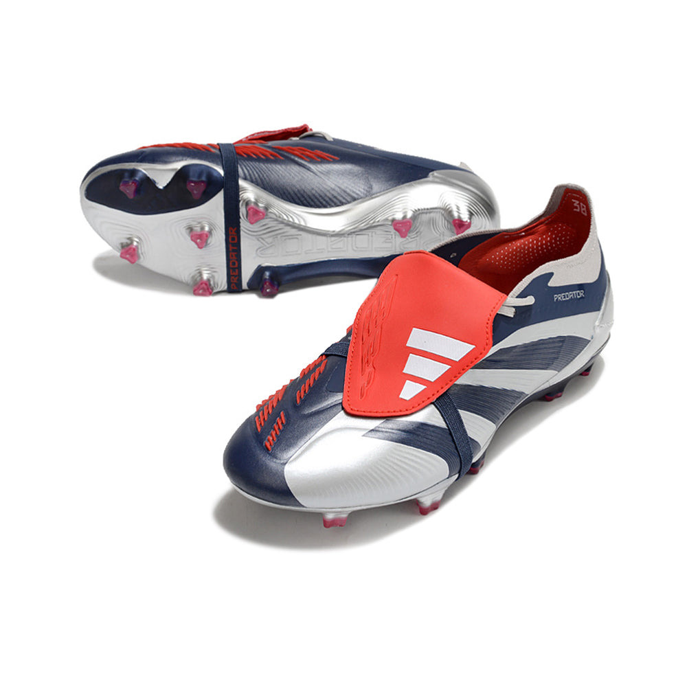 Chuteira Campo Adidas Predator FT 30 Elite FG Prata e Azul 