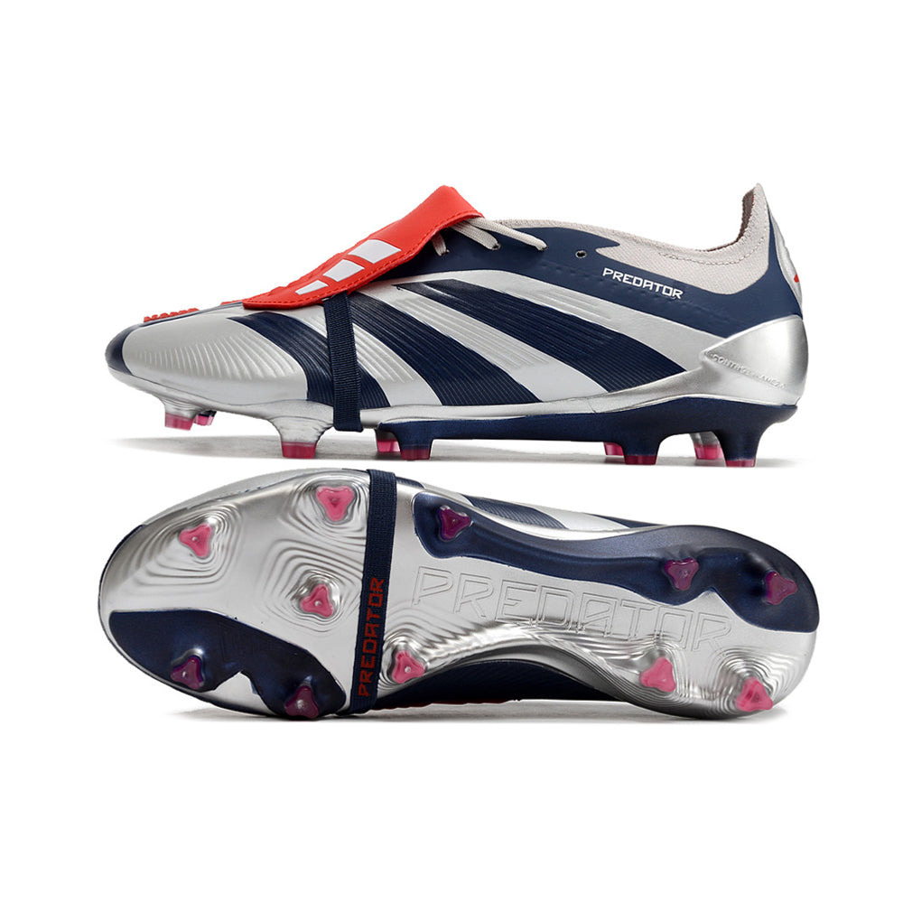 Chuteira Campo Adidas Predator FT 30 Elite FG Prata e Azul 