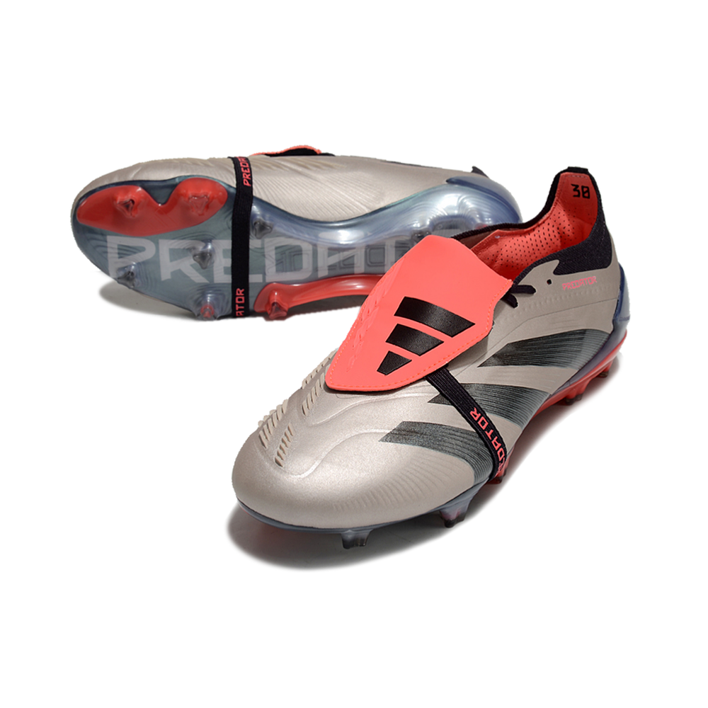 Chuteira Campo Adidas Predator FT 30 Elite FG Prata, Preto e Vermelho 