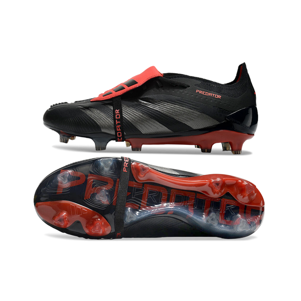 Chuteira Campo Adidas Predator FT 30 Elite FG Preta e Vermelha