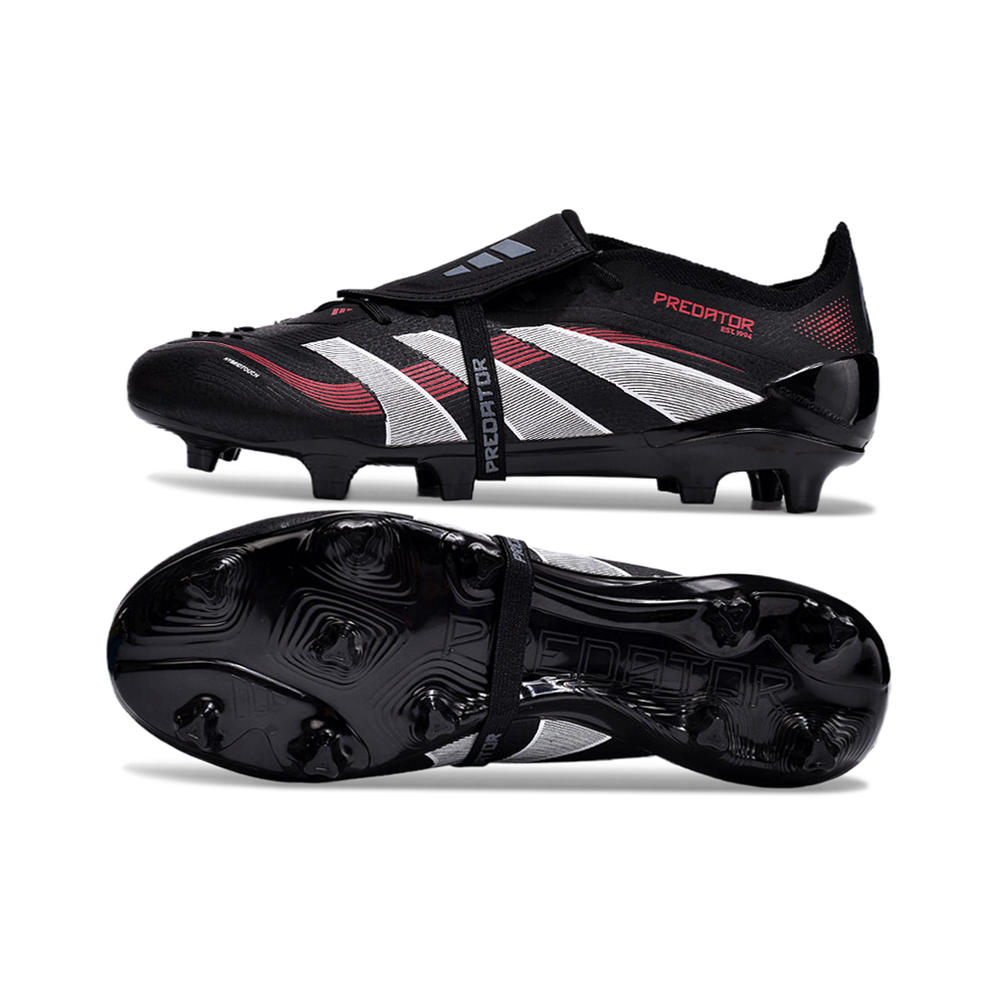 Chuteira Campo Adidas Predator FT 30 Elite FG Preta e Vermelha 