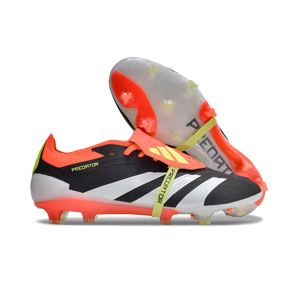 Chuteira Campo Adidas Predator FT 30 Elite FG Preta, Laranja e Branco 