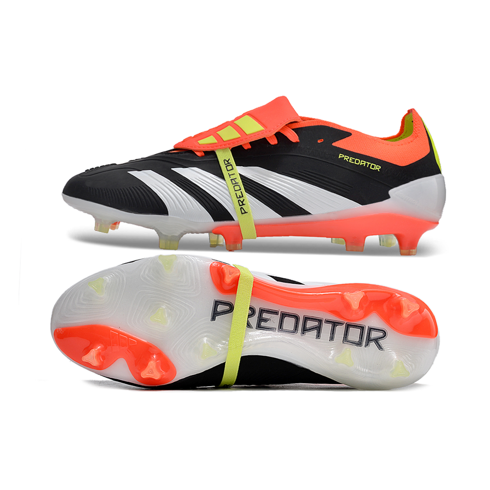 Chuteira Campo Adidas Predator FT 30 Elite FG Preta, Laranja e Branco 