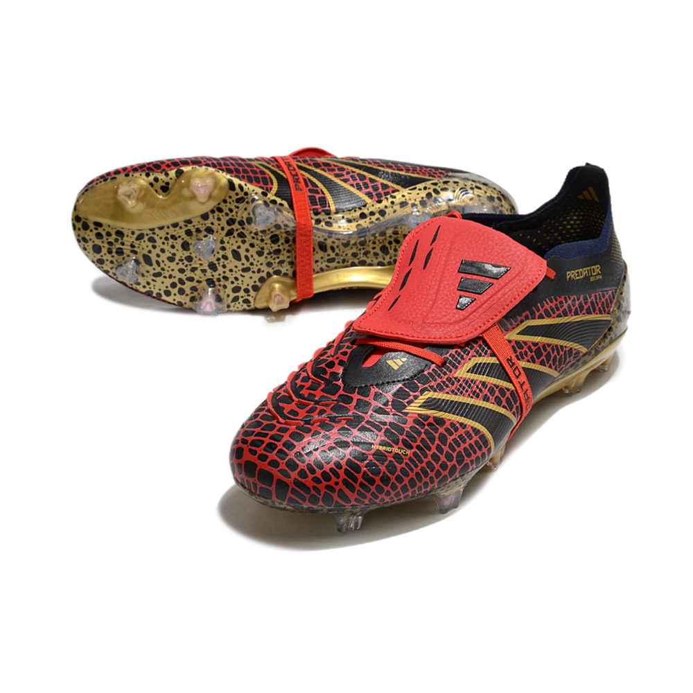 Chuteira Campo Adidas Predator FT 30 Elite FG Preta, Vermelha e Dourado