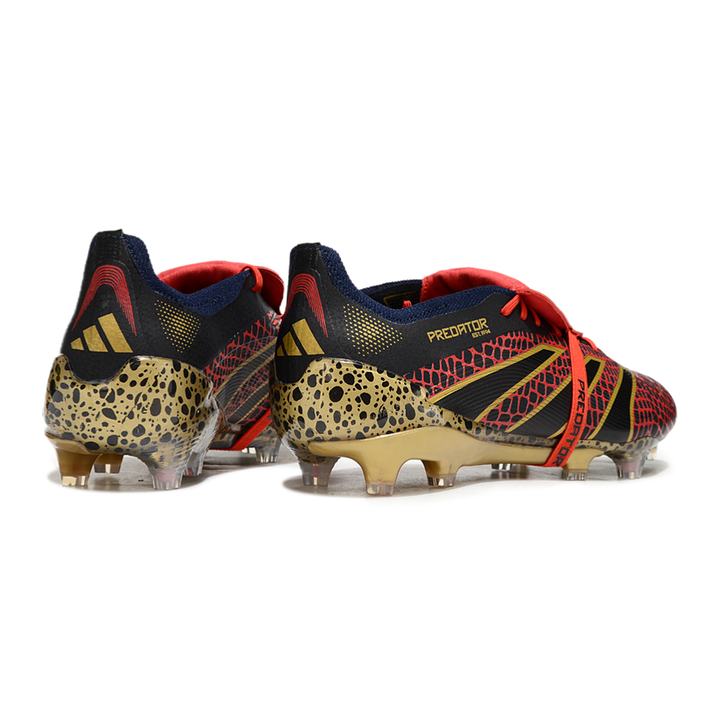 Chuteira Campo Adidas Predator FT 30 Elite FG Preta, Vermelha e Dourado