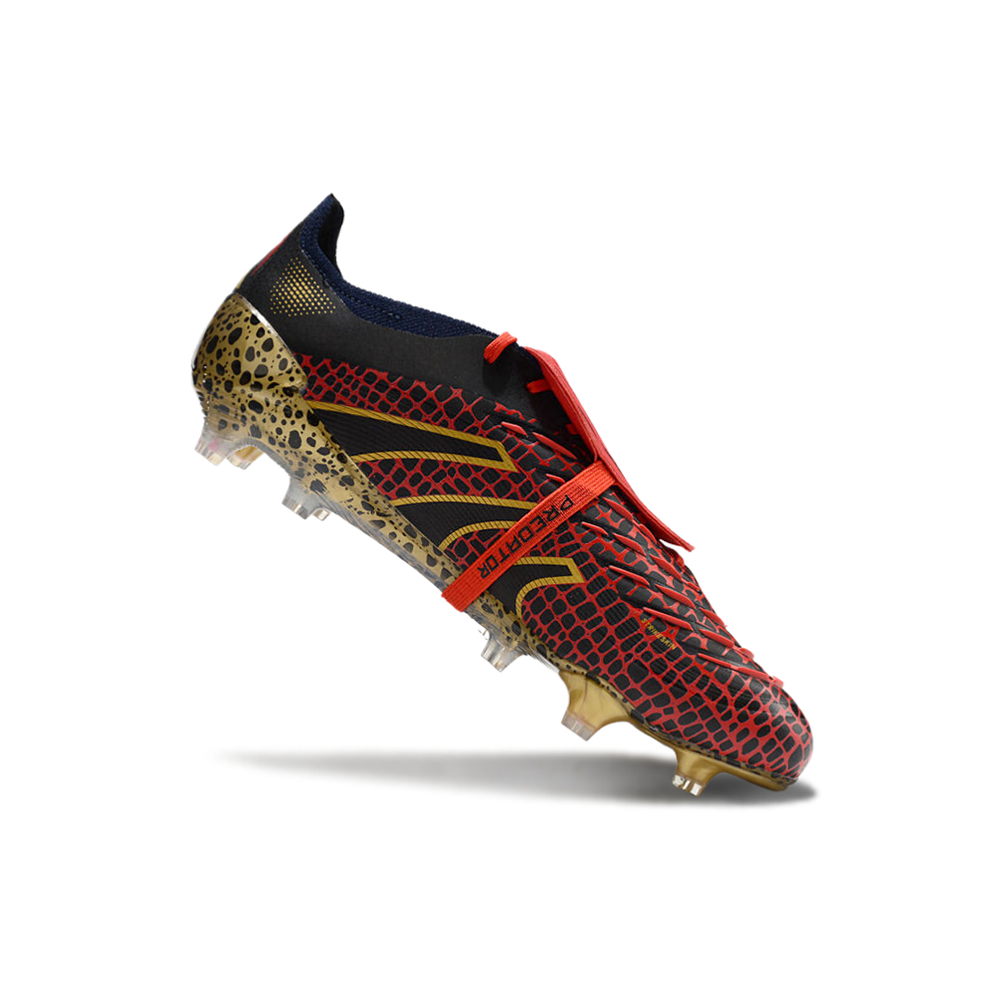 Chuteira Campo Adidas Predator FT 30 Elite FG Preta, Vermelha e Dourado
