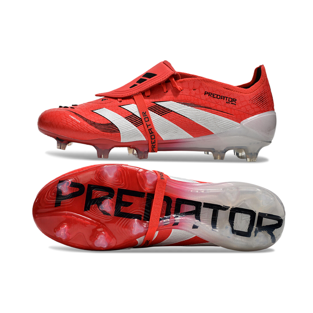 Chuteira Campo Adidas Predator FT 30 Elite FG Vermelha e Branca 