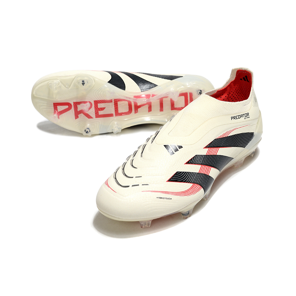 Chuteira Campo Adidas Predator LL Elite FG Bege, Vermelha e Preta
