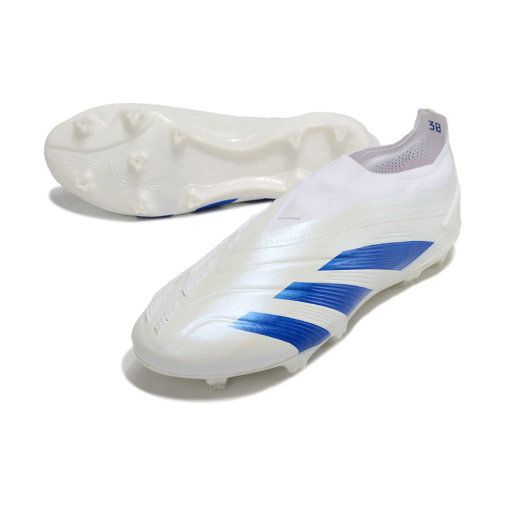 Chuteira Campo Adidas Predator LL Elite FG Branca e Azul 