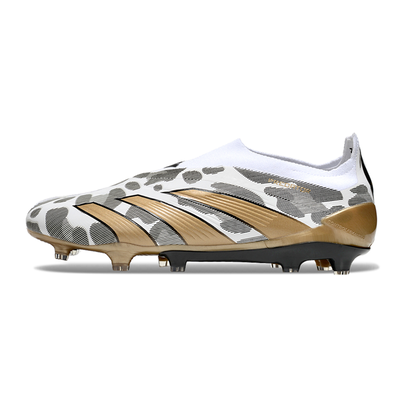 Chuteira Campo Adidas Predator LL Elite FG Branca e Dourada 