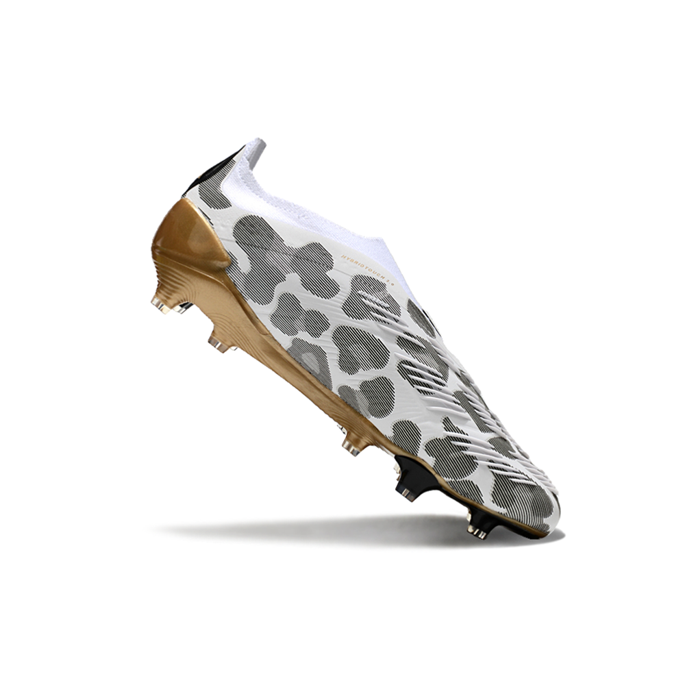 Chuteira Campo Adidas Predator LL Elite FG Branca e Dourada 