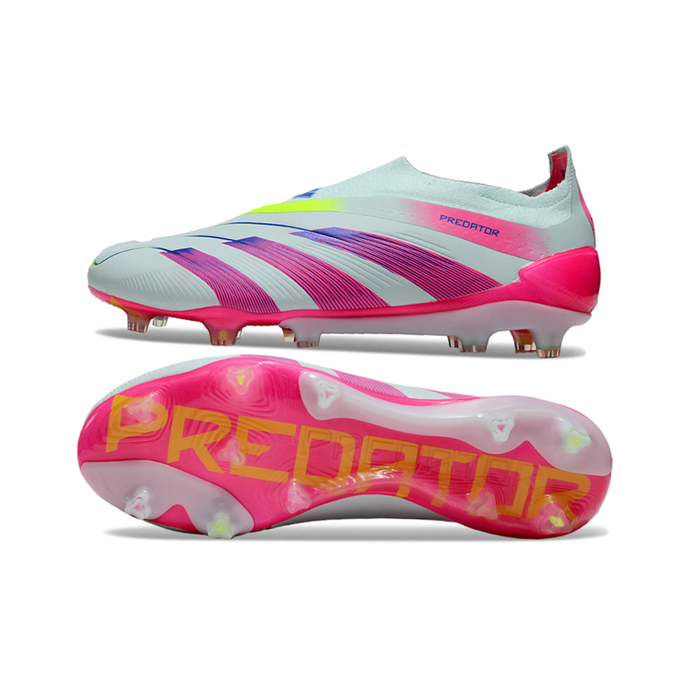 Chuteira Campo Adidas Predator LL Elite FG Branca e Rosa 