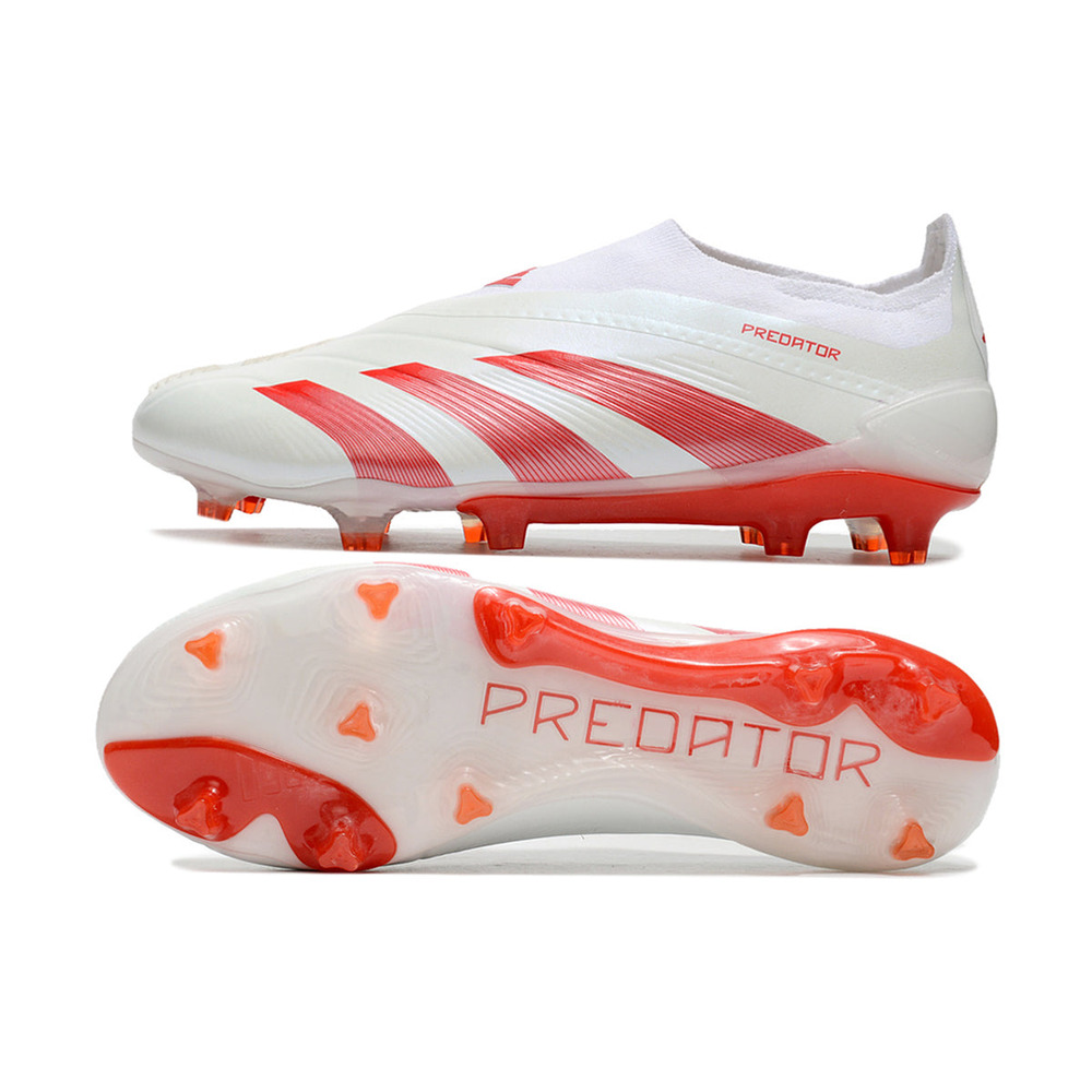 Chuteira Campo Adidas Predator LL Elite FG Branca e Vermelha