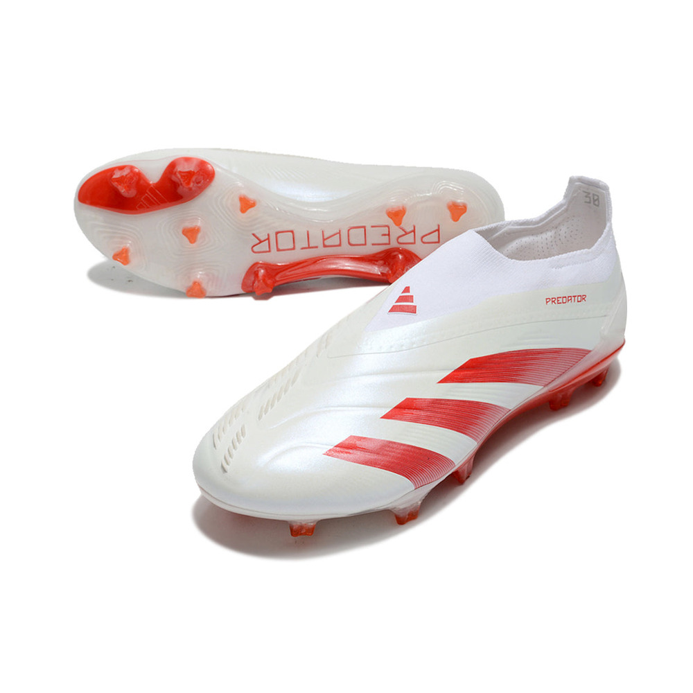 Chuteira Campo Adidas Predator LL Elite FG Branca e Vermelha