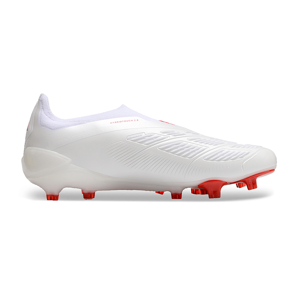 Chuteira Campo Adidas Predator LL Elite FG Branca e Vermelha 