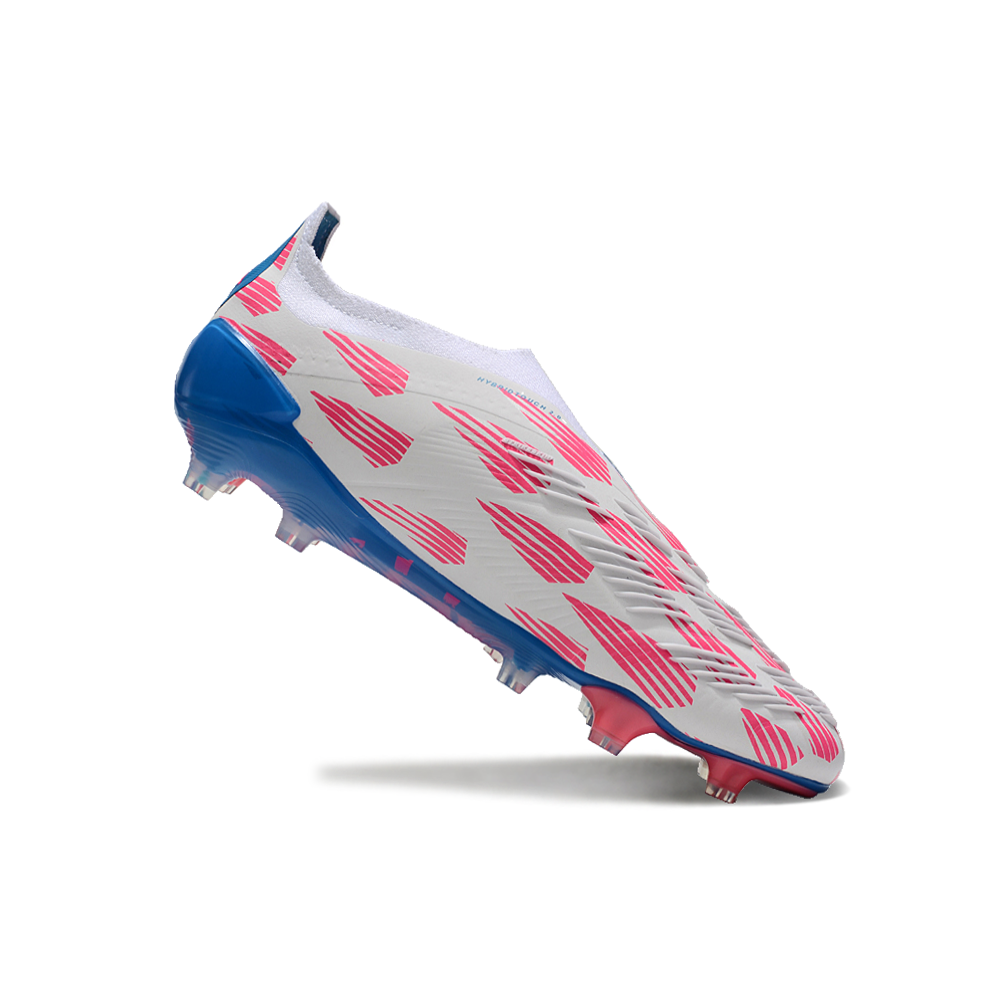 Chuteira Campo Adidas Predator LL Elite FG Branca, Azul e Rosa 