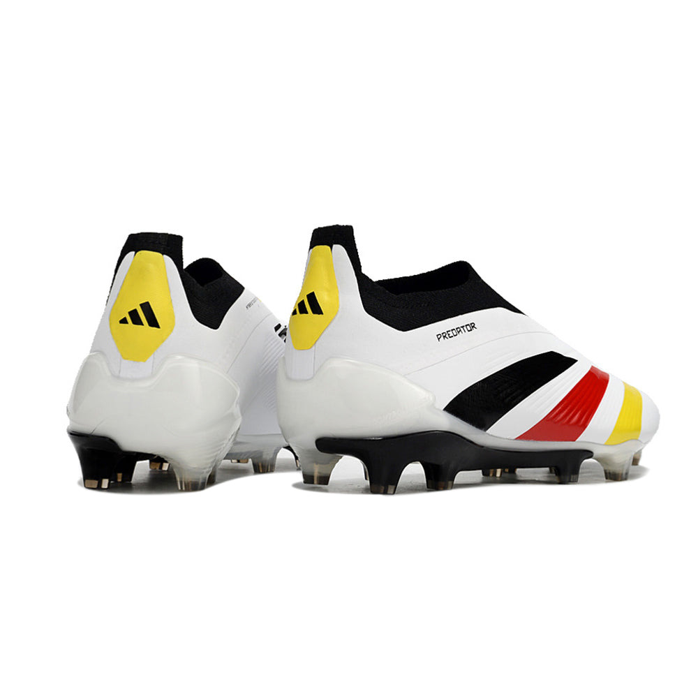 Chuteira Campo Adidas Predator LL Elite FG Branca, Preta, Amarelo e Vermelho