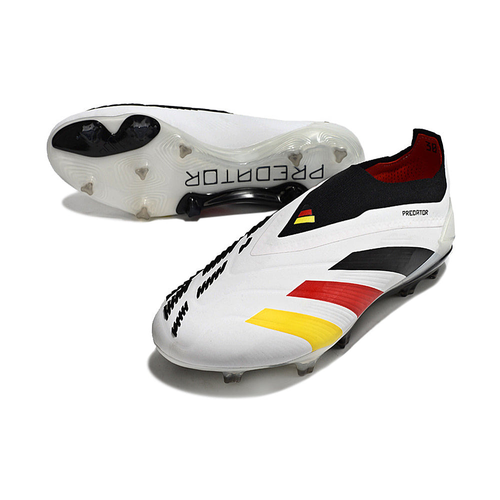 Chuteira Campo Adidas Predator LL Elite FG Branca, Preta, Amarelo e Vermelho