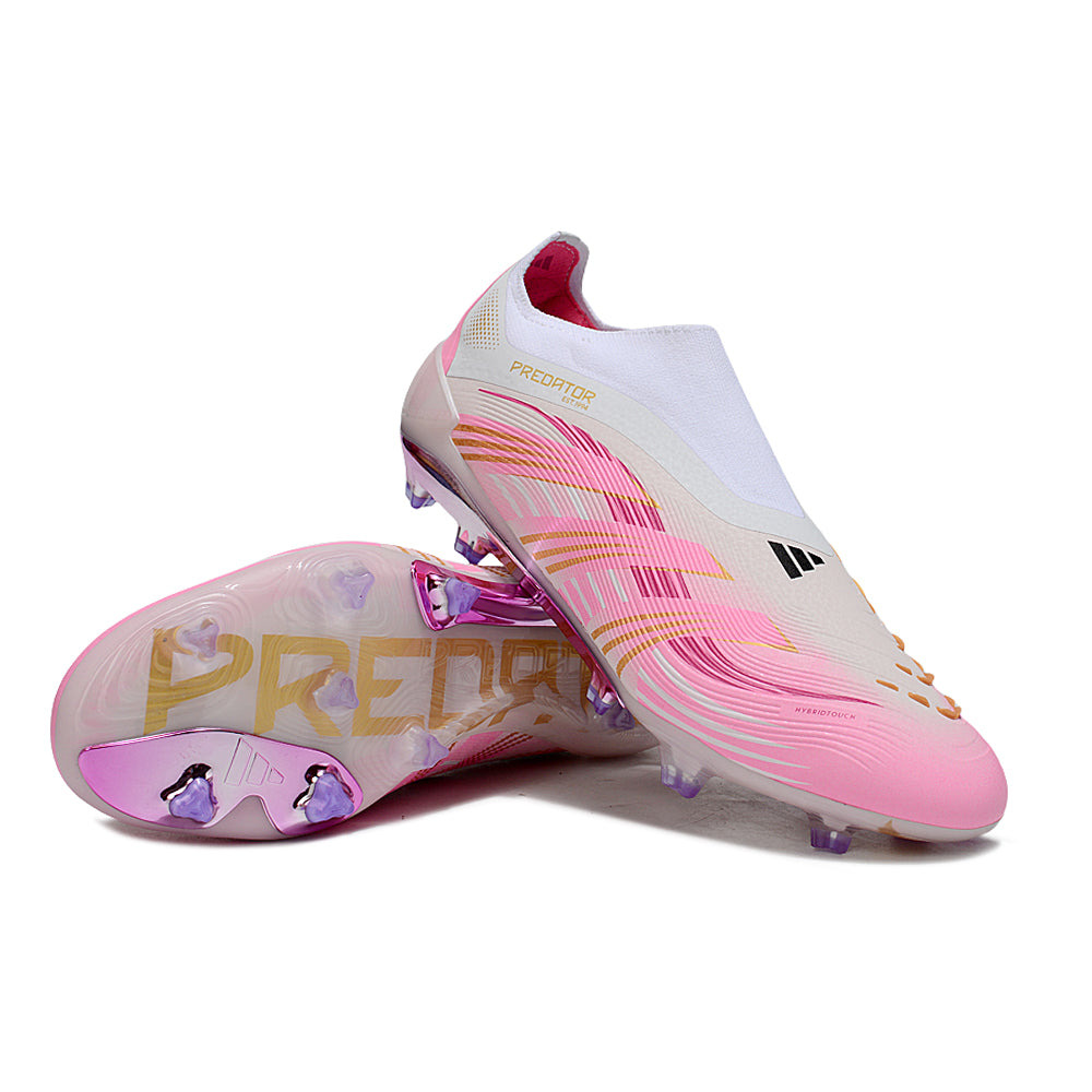 Chuteira Campo Adidas Predator LL Elite FG Branco e Rosa