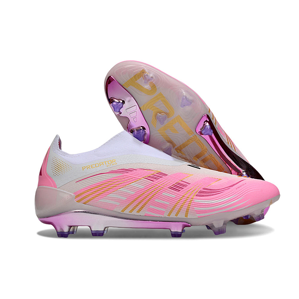 Chuteira Campo Adidas Predator LL Elite FG Branco e Rosa