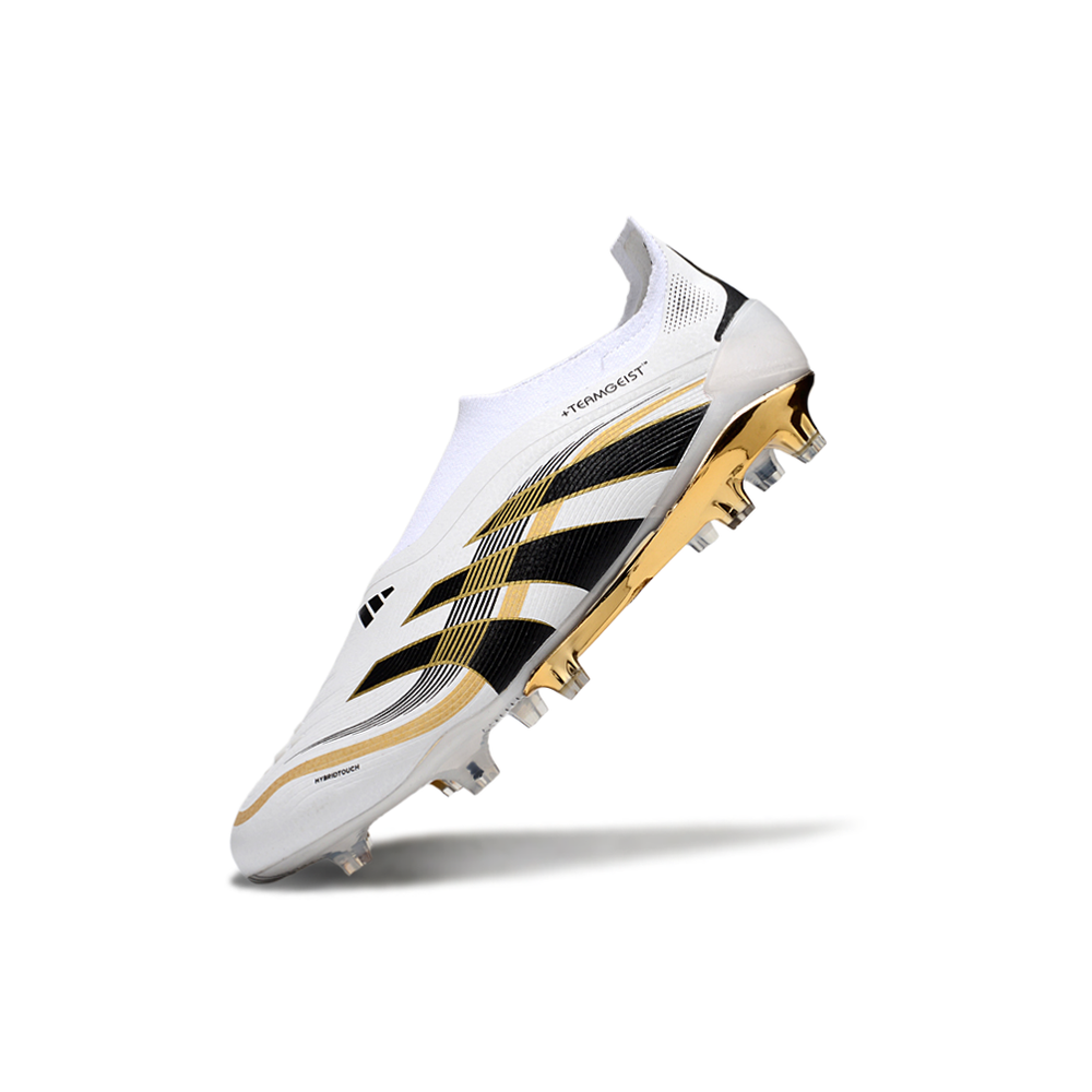 Chuteira Campo Adidas Predator LL Elite FG Branco, Dourado e Preto 