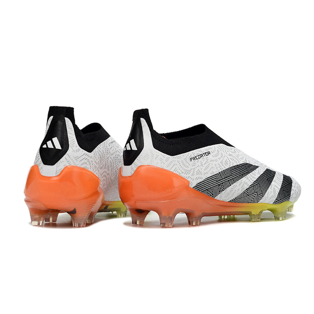 Chuteira Campo Adidas Predator LL Elite FG Branco, Laranja e Amarelo