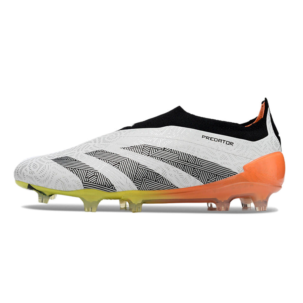 Chuteira Campo Adidas Predator LL Elite FG Branco, Laranja e Amarelo