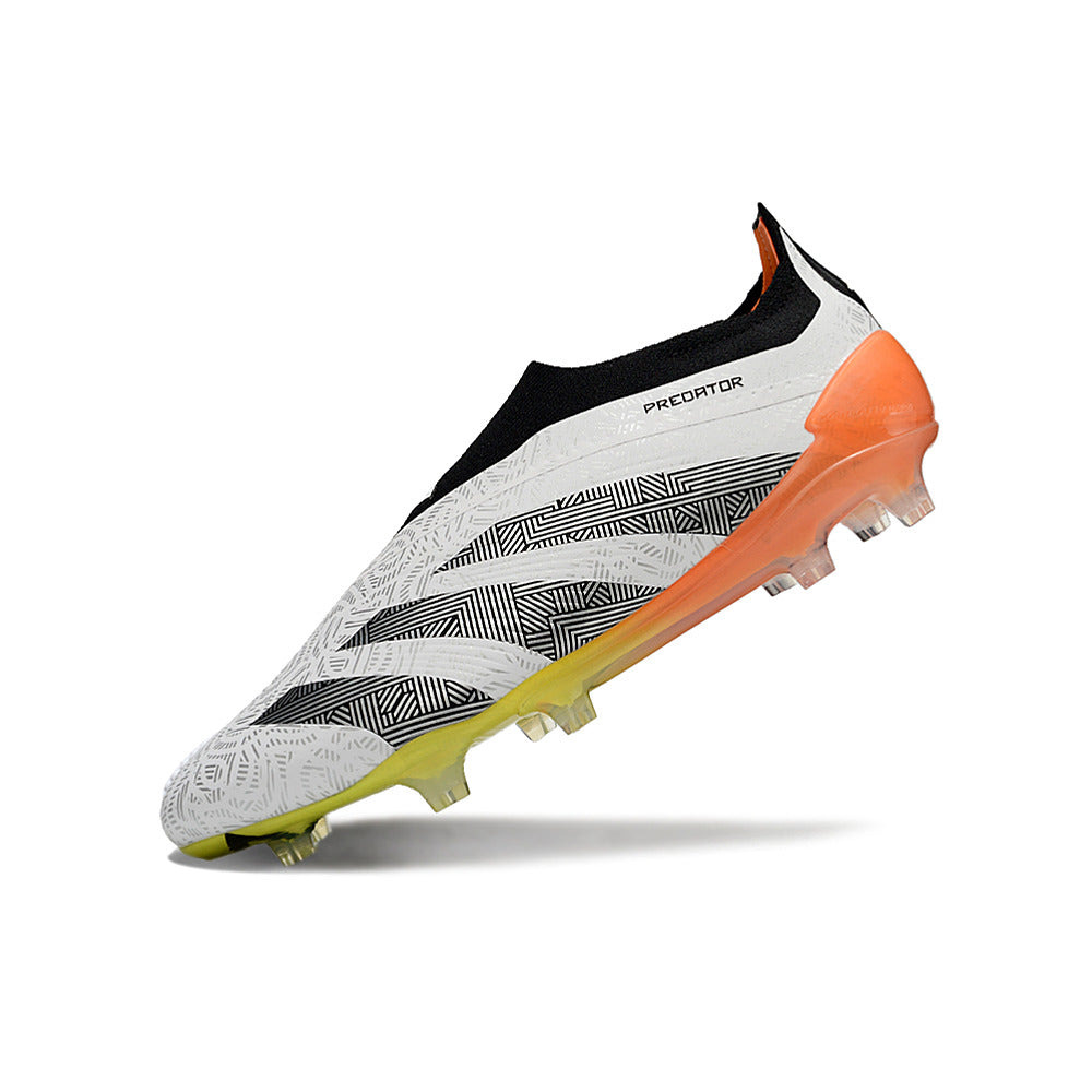 Chuteira Campo Adidas Predator LL Elite FG Branco, Laranja e Amarelo