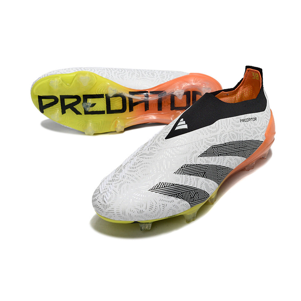Chuteira Campo Adidas Predator LL Elite FG Branco, Laranja e Amarelo