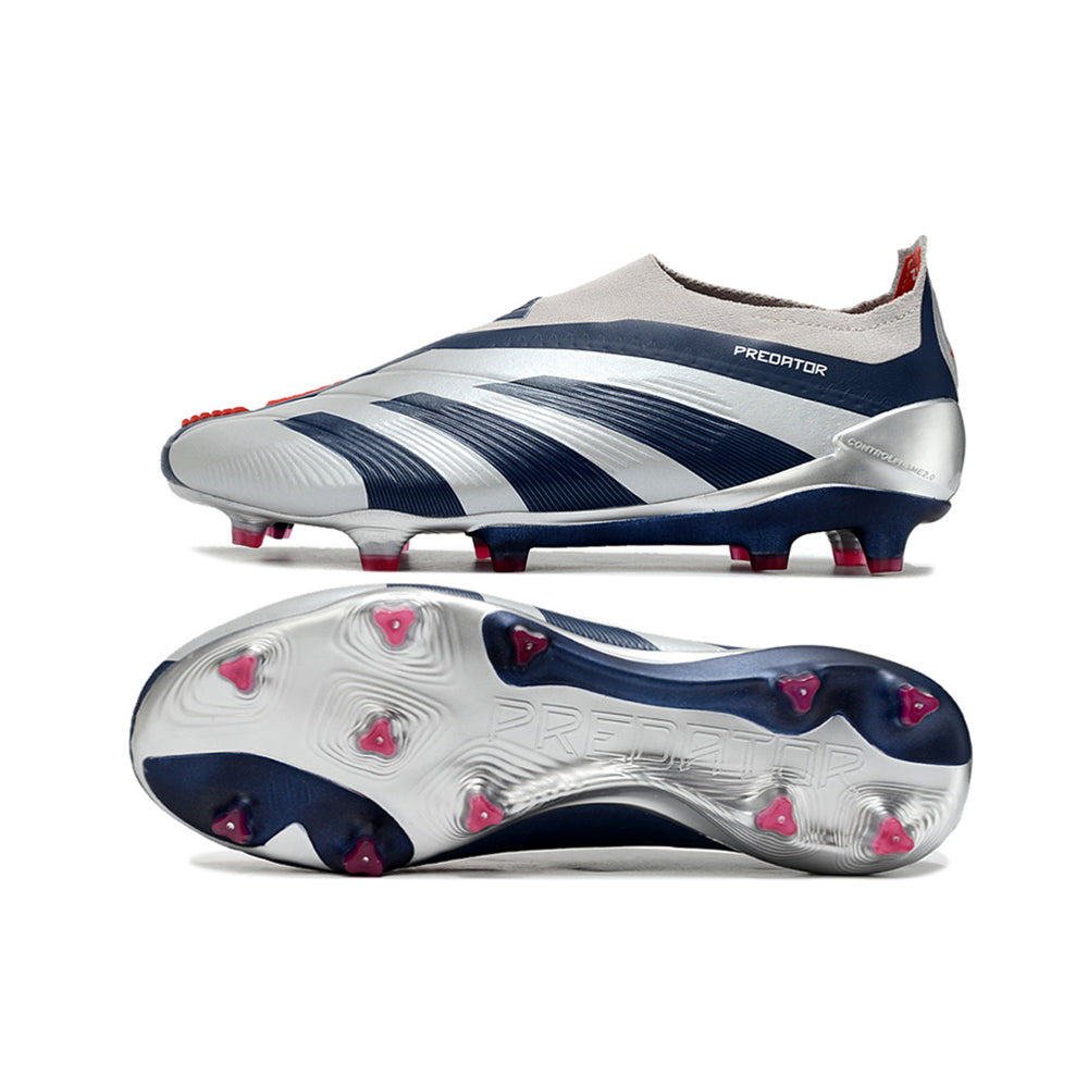 Chuteira Campo Adidas Predator LL Elite FG Prata e Azul 