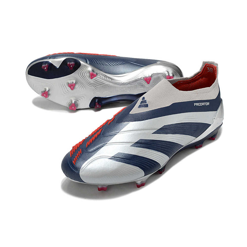 Chuteira Campo Adidas Predator LL Elite FG Prata e Azul 