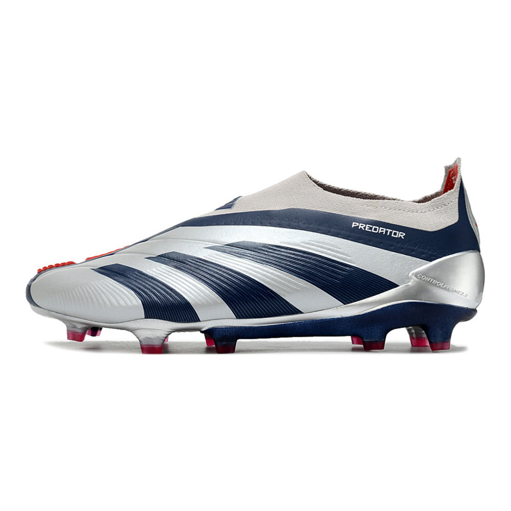 Chuteira Campo Adidas Predator LL Elite FG Prata e Azul 