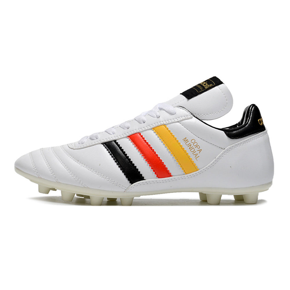 Chuteira Campo Adidas Copa Mundial FG Branca, Preta, Vermelha e Amarela 