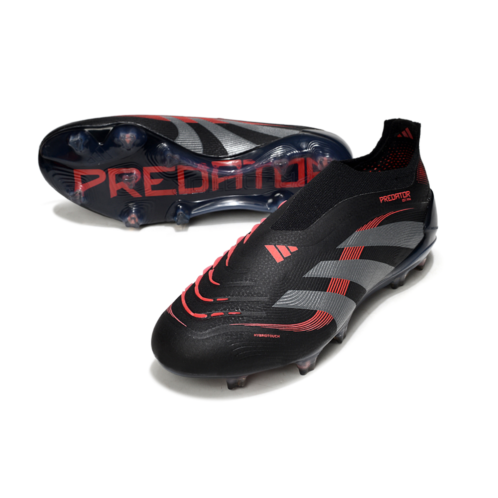 Chuteira Campo Adidas Predator LL Elite FG Preta e Vermelha 