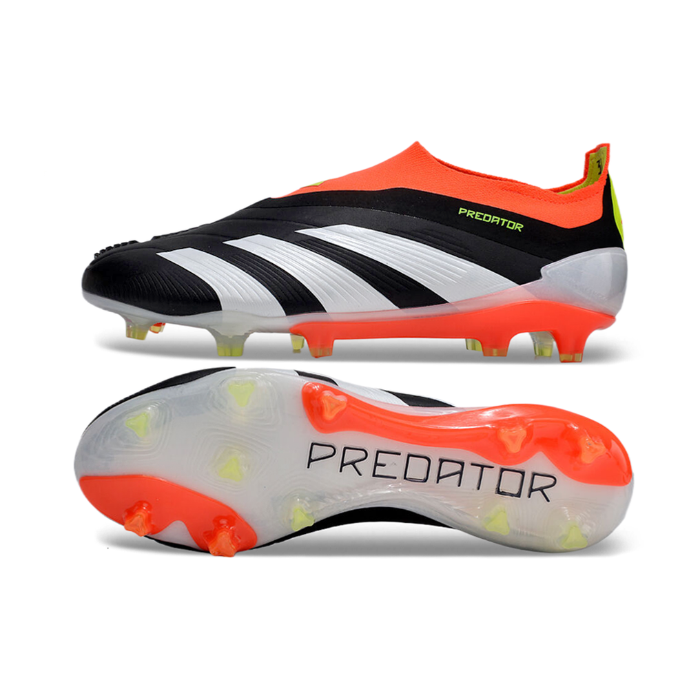Chuteira Campo Adidas Predator LL Elite FG Preta, Laranja e Branco 