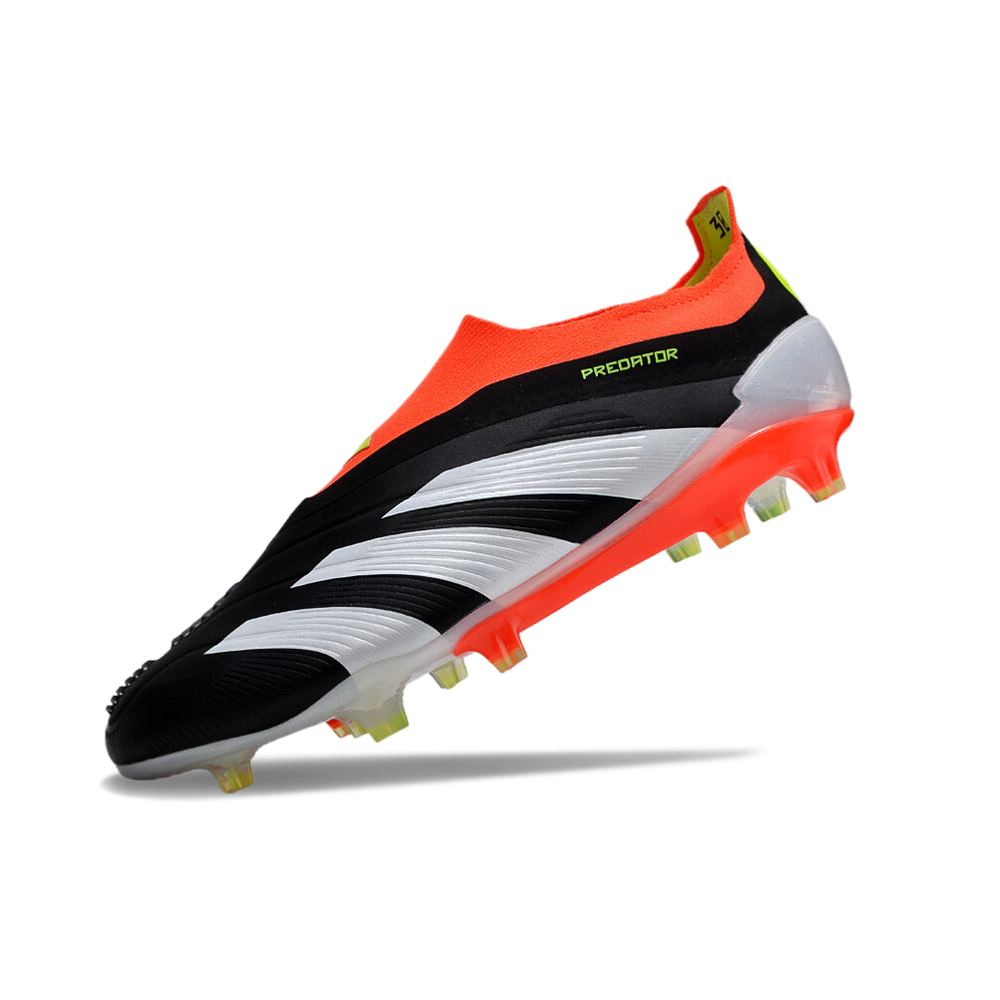 Chuteira Campo Adidas Predator LL Elite FG Preta, Laranja e Branco 