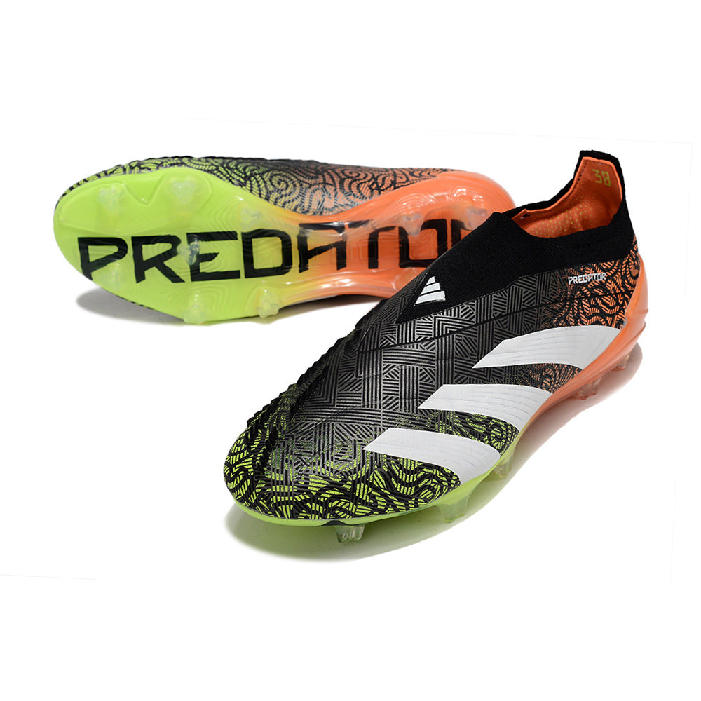 Chuteira Campo Adidas Predator LL Elite FG Preta, Laranja e Verde
