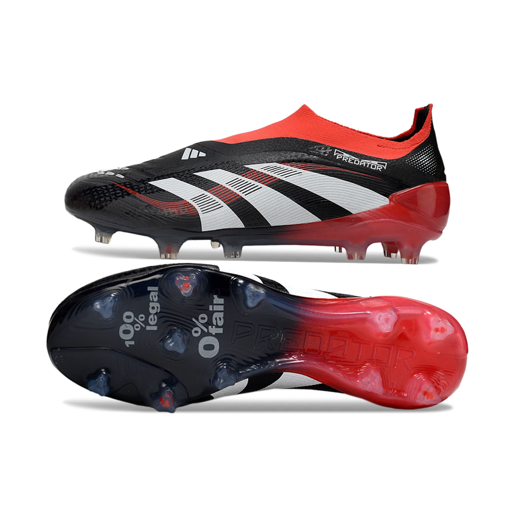 Chuteira Campo Adidas Predator LL Elite FG Preto e Vermelho 