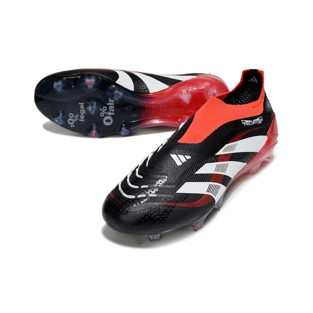 Chuteira Campo Adidas Predator LL Elite FG Preto e Vermelho 