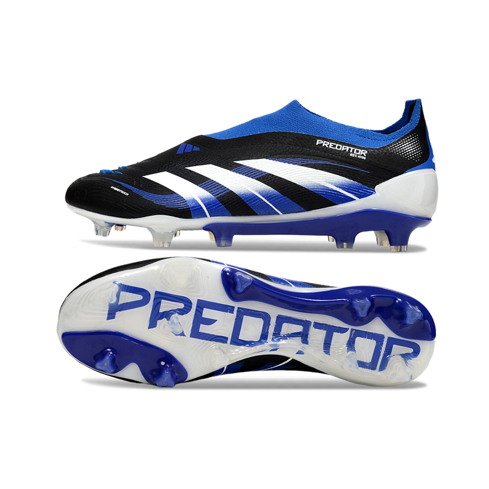 Chuteira Campo Adidas Predator LL Elite FG Preto, Azul e Branco