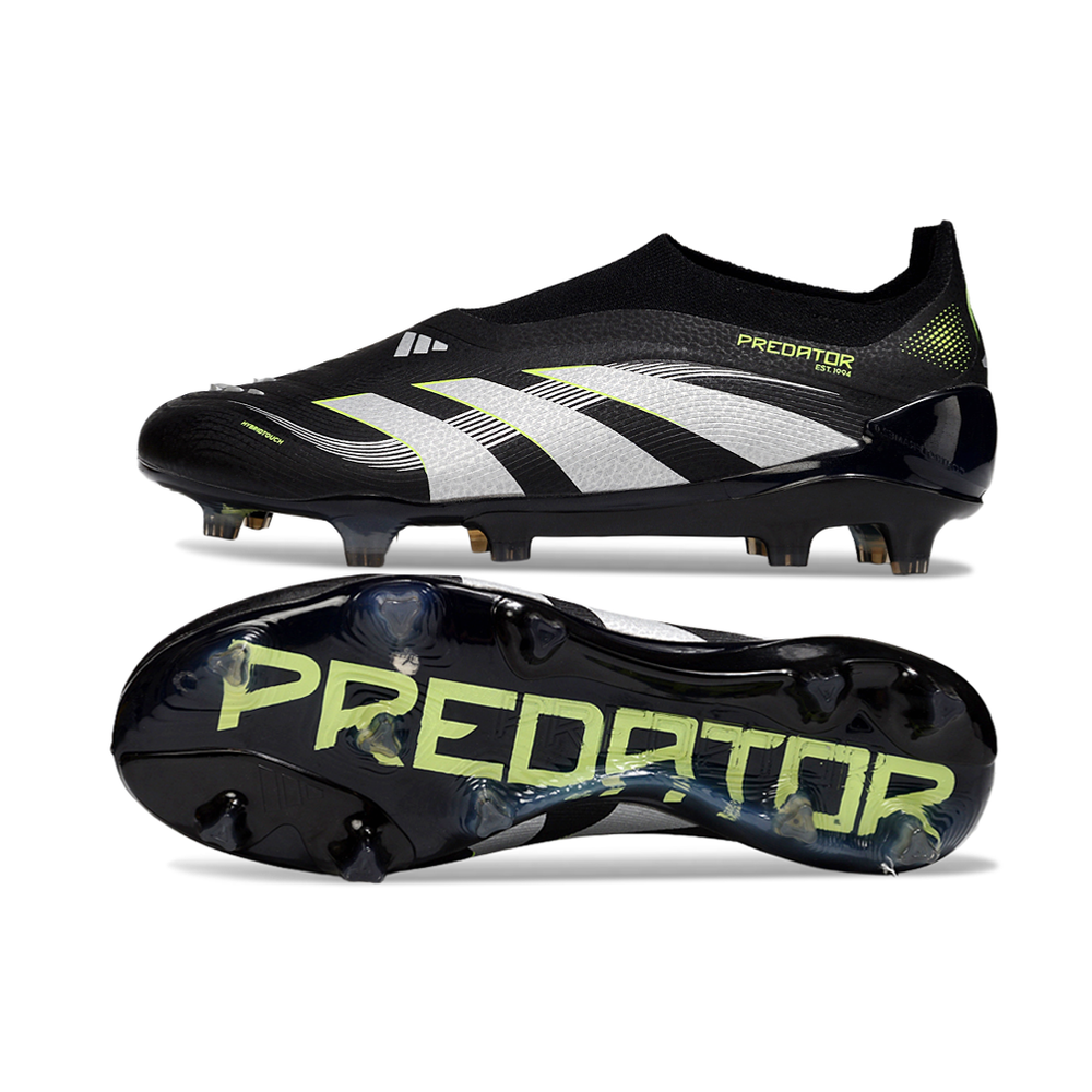 Chuteira Campo Adidas Predator LL Elite FG Preto, Branco e Verde