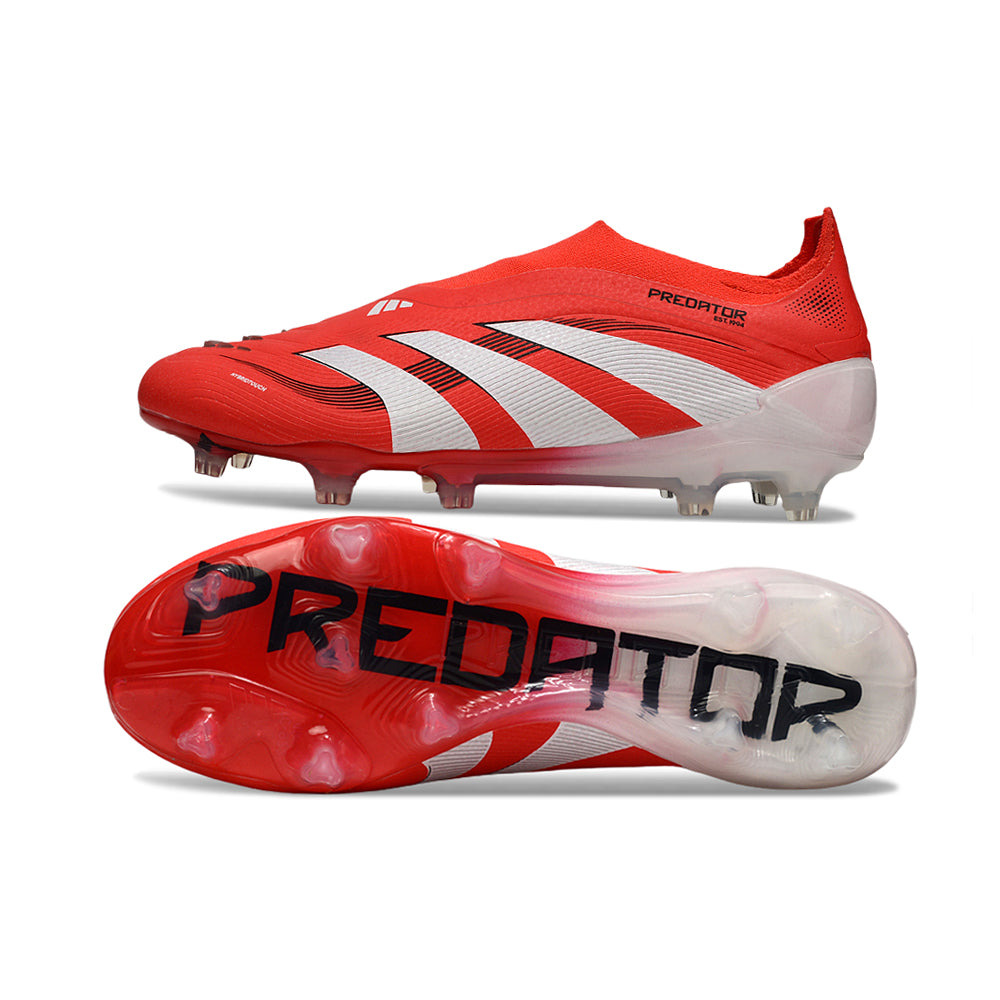 Chuteira Campo Adidas Predator LL Elite FG Vermelha e Branca 