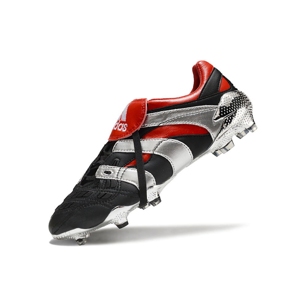 Chuteira Campo Adidas Predator Precision FG Preta e Vermelha 